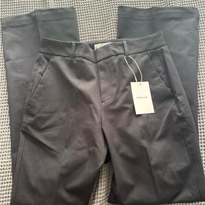 Everlane Black Trousers with Flat Front Design